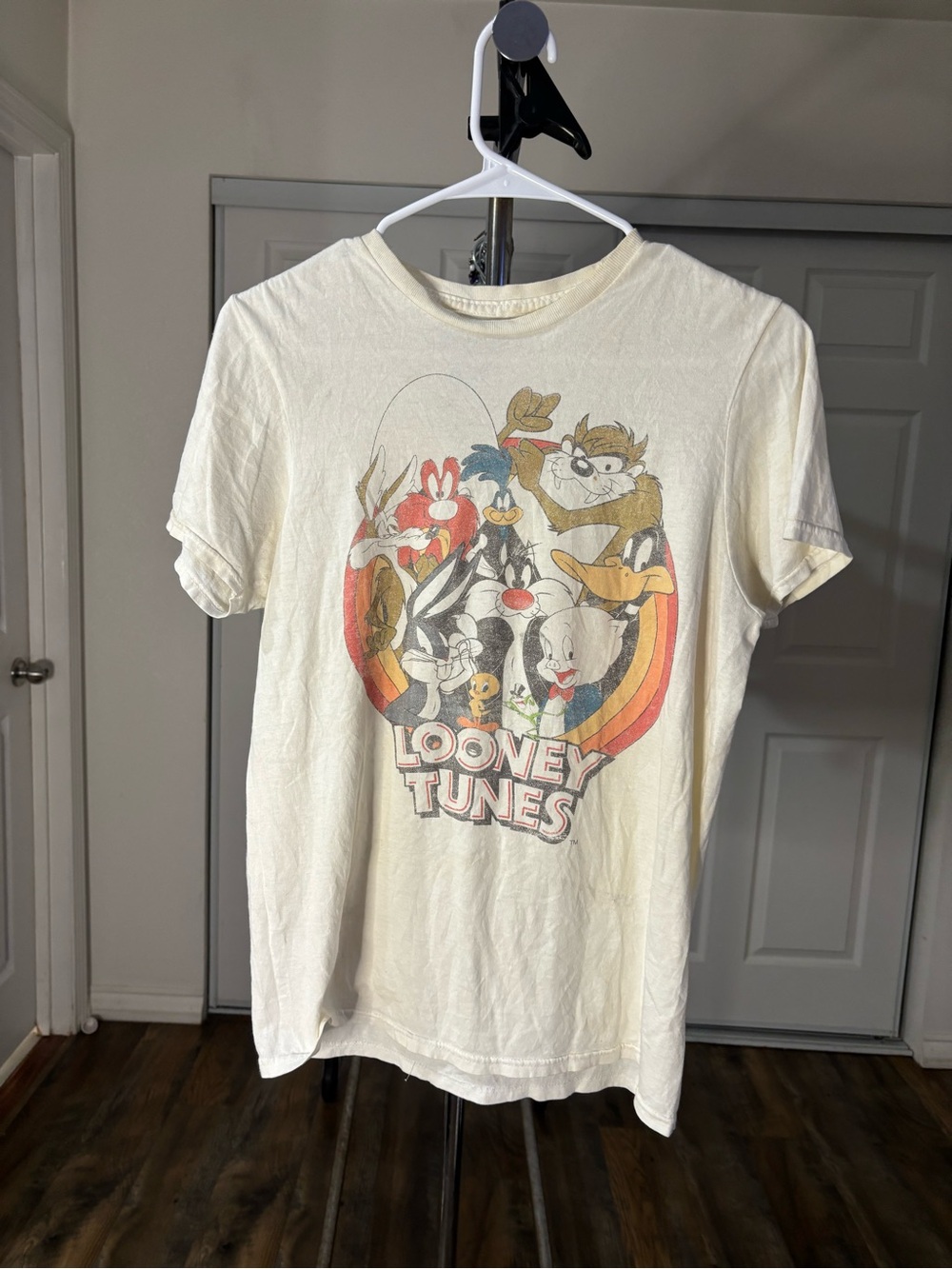 Warner Bros. Cream Looney Tunes Character Tee with Multicolor Print
